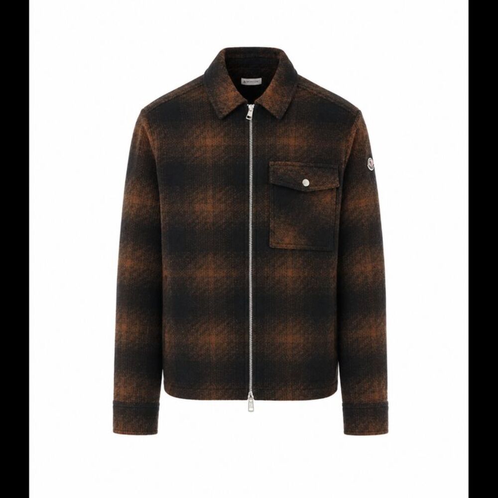 Moncler Men Checked Jersey Zip Jacket